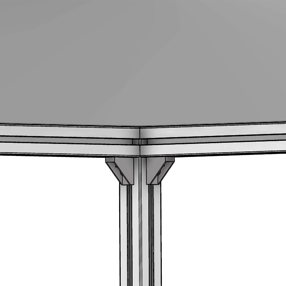40-160-1 MODULAR SOLUTIONS ALUMINUM GUSSET<BR>18.5MM X 45MM ANGLE W/HARDWARE